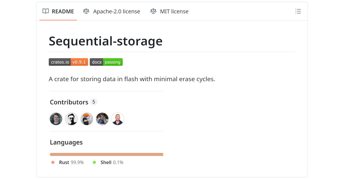 Sequential-storage: efficiently store data in flash