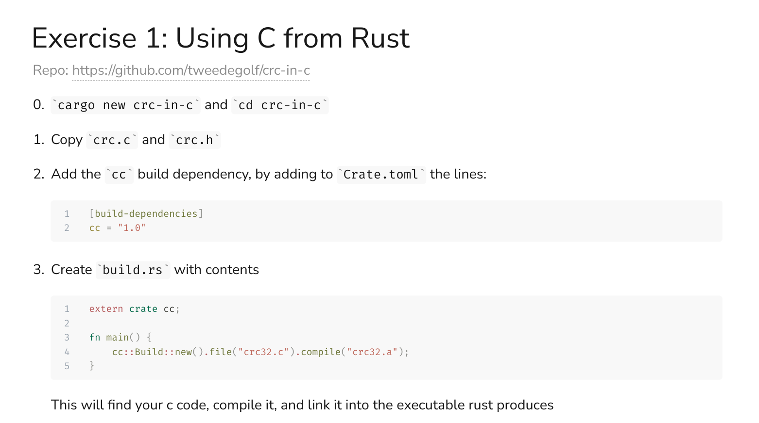 Using C from Rust